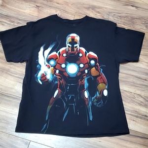 Vintage Marvel Iron-Man Black T Shirt Men's Large Short Sleeve